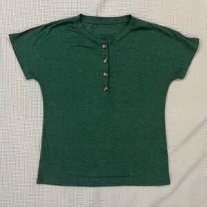 Green Button-Up Women's Top